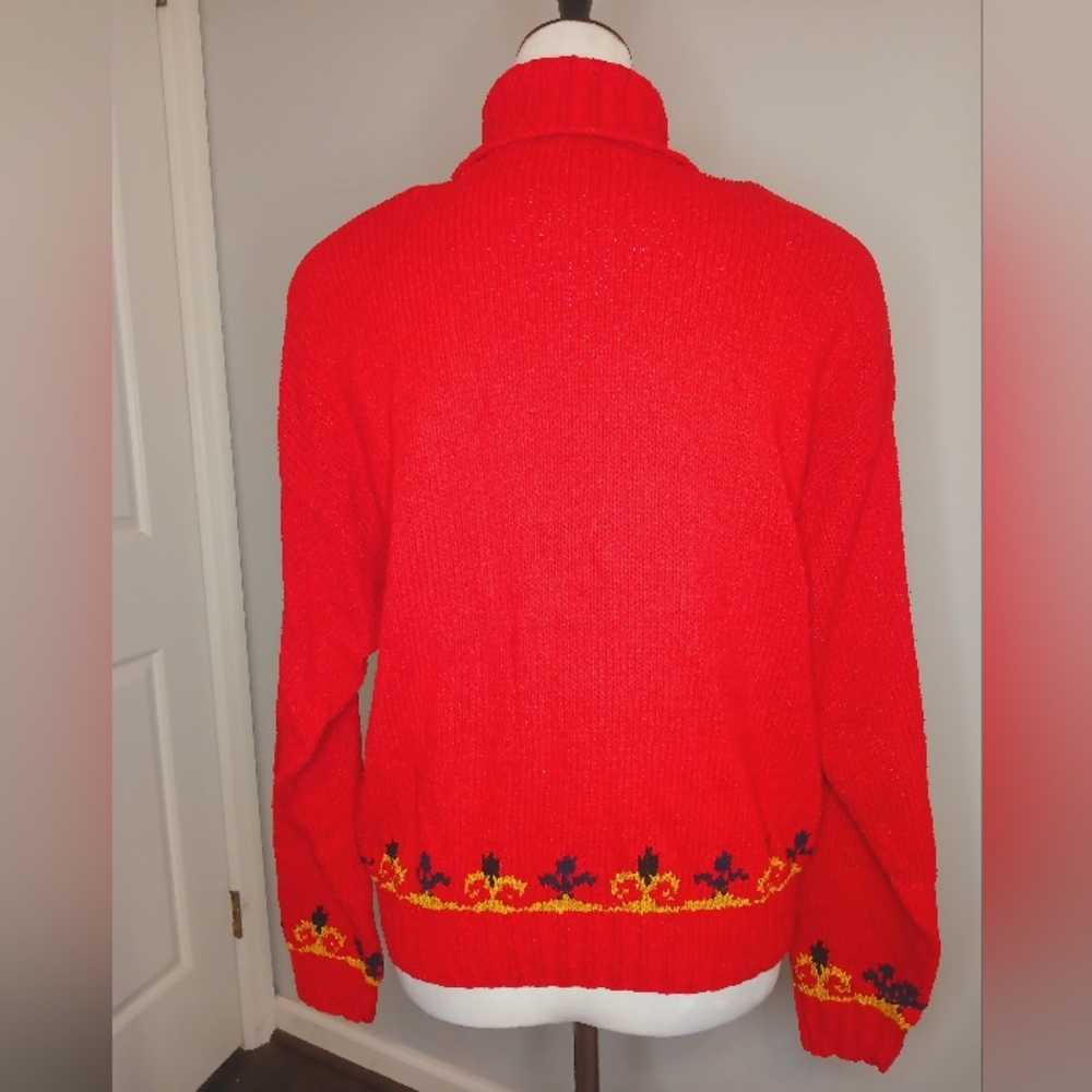 Vintage Liz Claiborne Collection Knitted by Hand Turtleneck Sweater - Picture 2 of 3